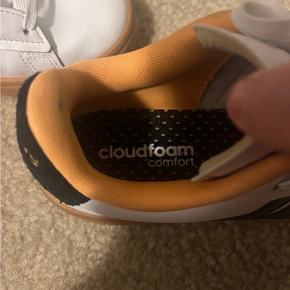 Adidas White and Black Sneakers with Brown Soles - Picture 3 of 4